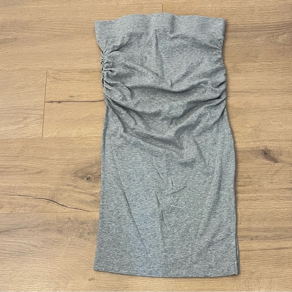 Michael Stars | Rae ribbed midi skirt Ruched gray Heather Women’s size S soft - Picture 8 of 8